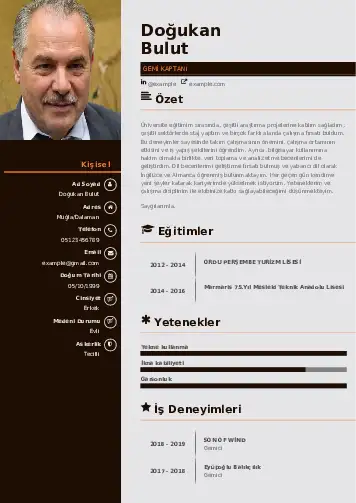 Gemi Kaptanı CV Örnekleri cv indir